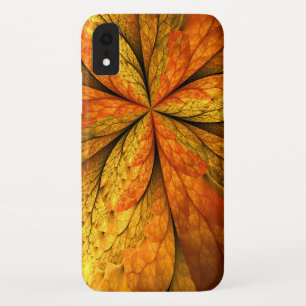 Autumn Plant, Modern Abstract Fractal Art Leaf iPhone XR Case