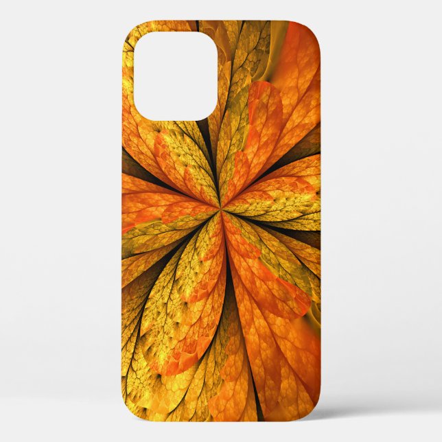 Autumn Plant, Modern Abstract Fractal Art Leaf Case-Mate iPhone Case (Back)