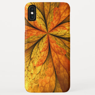 Autumn Plant, Modern Abstract Fractal Art Leaf iPhone XS Max Case
