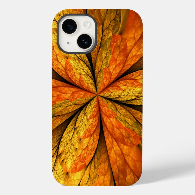 Autumn Plant, Modern Abstract Fractal Art Leaf Case-Mate iPhone Case (Back)