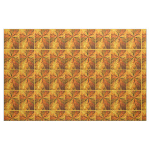Autumn Plant, Modern Abstract Fractal Art Leaf Fabric