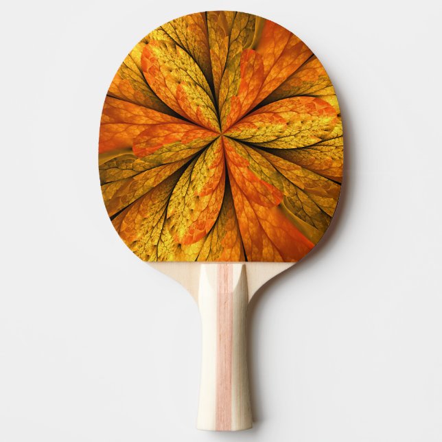 Autumn Plant, Modern Abstract Fractal Art Leaf Ping Pong Paddle (Front)