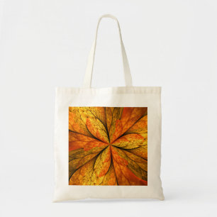 Autumn Plant, Modern Abstract Fractal Art Leaf Tote Bag