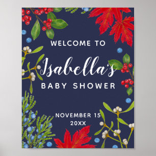 Autumn Plants Botanical Holiday Welcome Sign