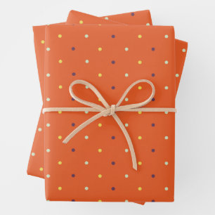 Autumn Polka Dots Wrapping Paper Sheets