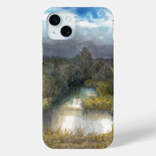 autumn pond iPhone 15 mini case