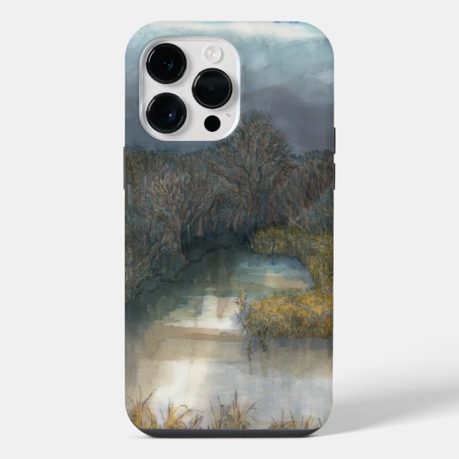 autumn pond iPhone case (Back)