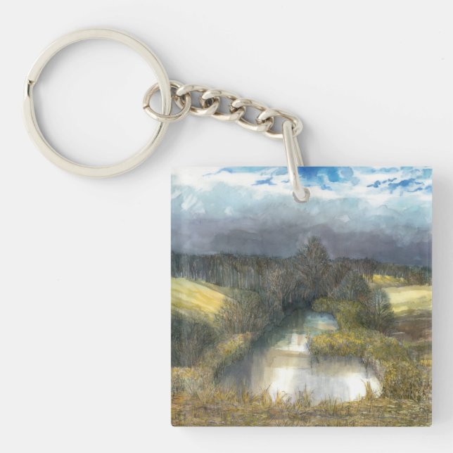 autumn pond key ring (Front)