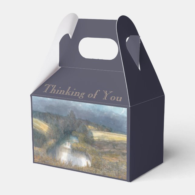 autumn pond watercolor favour box (Front Side)