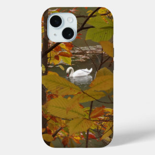 Autumn Pond with Swan iPhone 15 Case