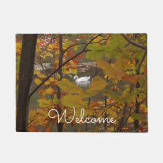 Autumn Pond with Swan Doormat