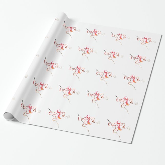 Autumn Poodles Wrapping Paper (Unrolled)