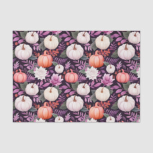Autumn Pumpkin and Flowers Fall Decoupage Tissue Paper