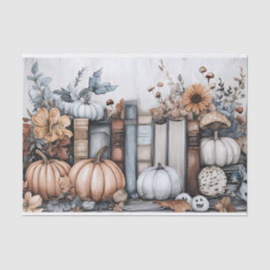 Autumn Pumpkin and Flowers Fall Decoupage Tissue Paper