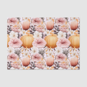 Autumn Pumpkin and Flowers Fall Decoupage Tissue Paper