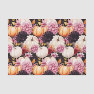 Autumn Pumpkin and Flowers Fall Decoupage Tissue Paper