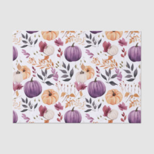 Autumn Pumpkin and Flowers Fall Decoupage Tissue Paper