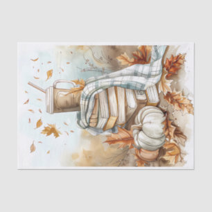 Autumn Pumpkin and Flowers Fall Decoupage Tissue Paper