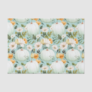 Autumn Pumpkin and Flowers Fall Decoupage Tissue Paper