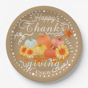 Autumn Pumpkin Ash Paper Plate