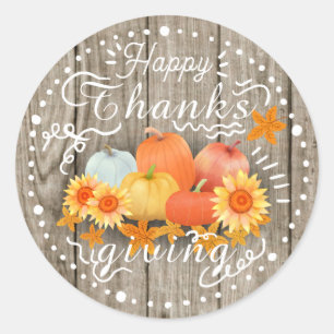 Autumn Pumpkin Ash Pine Classic Round Sticker