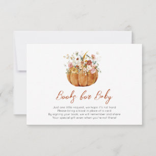Autumn Pumpkin Baby Shower Books for Baby Card
