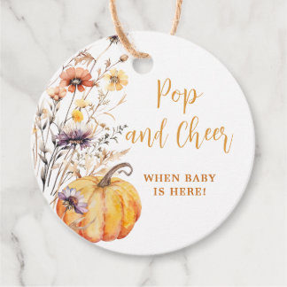Autumn Pumpkin Baby Shower Pop and Cheer Favour Tags