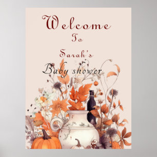 autumn pumpkin Baby shower Poster