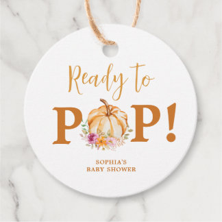 Autumn Pumpkin Baby Shower Ready to Pop Favour Tags
