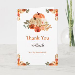 Autumn Pumpkin Baby Shower Thank You Card