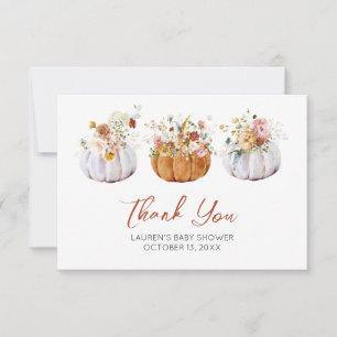 Autumn Pumpkin Baby Shower Thank You Card