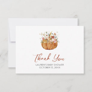 Autumn Pumpkin Baby Shower Thank You Card