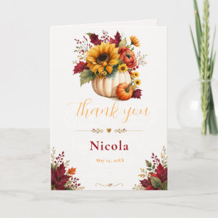 Autumn Pumpkin Baby Shower Thank You Card