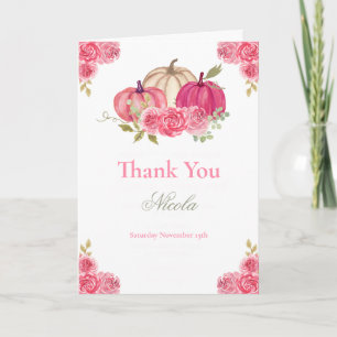 Autumn Pumpkin Baby Shower Thank You Card