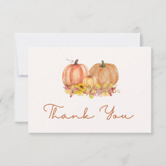 Autumn Pumpkin Baby Shower Thank You Card – Boho