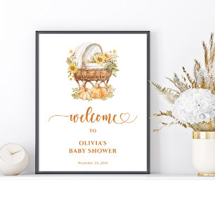 Autumn Pumpkin baby Shower Welcome Sign