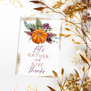 Autumn Pumpkin & Berries "Gather and Give Thanks"  Invitation