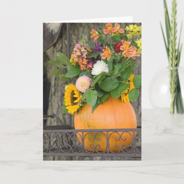 Autumn Pumpkin Bouquet Card (Front)