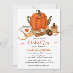 Autumn Pumpkin Bridal Shower Tea Invitation