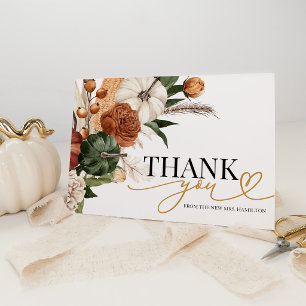 Autumn Pumpkin Bridal Shower Thank You Card