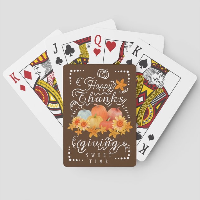 Autumn Pumpkin  Brown Playing Cards (Back)