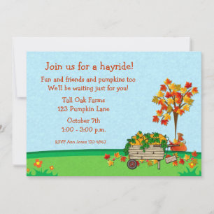 Autumn Pumpkin Cart Invitation