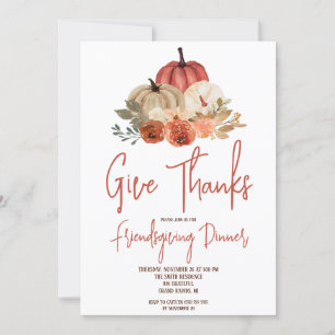 Autumn Pumpkin Centerpiece Friendsgiving Dinner Invitation