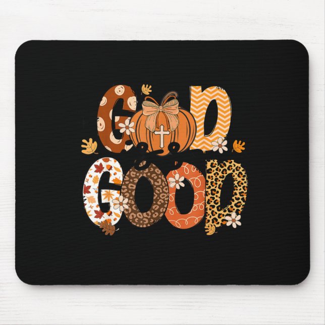 Autumn Pumpkin Christian Thanksgiving Faith God Is Mouse Mat (Front)