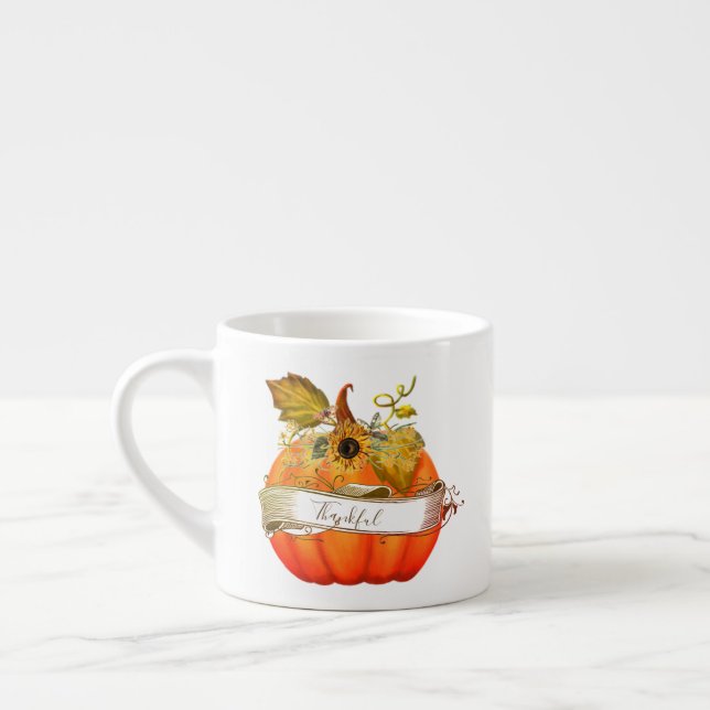 Autumn pumpkin customizeable  espresso cup (Left)