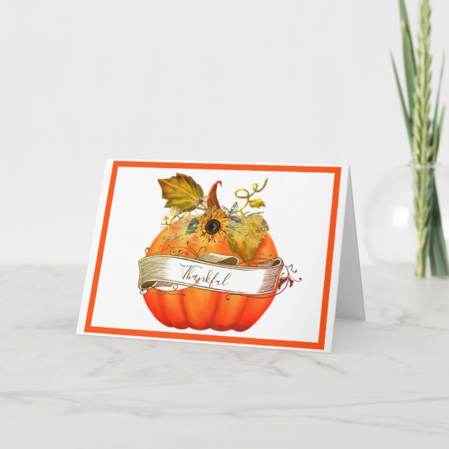 Autumn pumpkin customizeable postcard (Front)