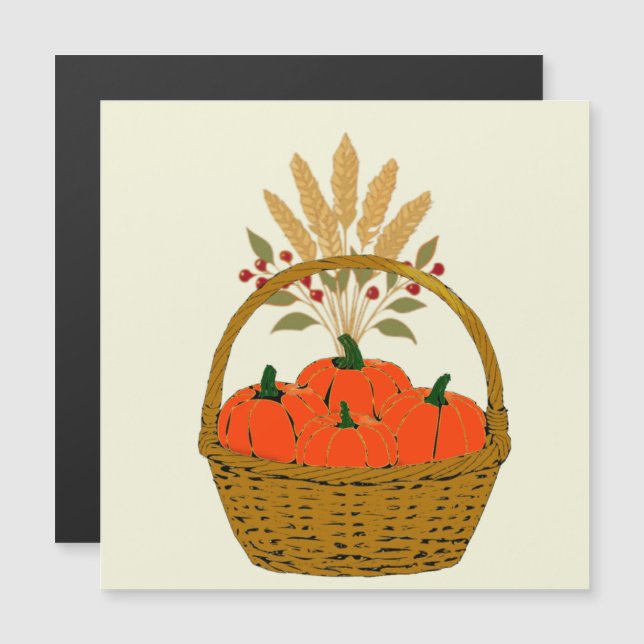 Autumn Pumpkin Decorative Magnet (Front/Back)