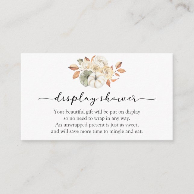 Autumn Pumpkin Display Shower card (Front)