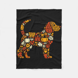 Autumn Pumpkin Fall Beagle Thanksgiving Womens Men Fleece Blanket