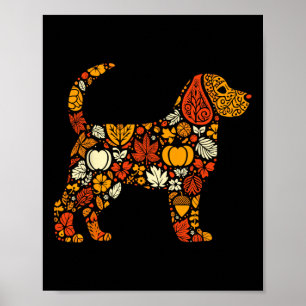 Autumn Pumpkin Fall Beagle Thanksgiving Womens Men Poster